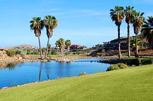 Gran Canaria Golf und Golfplätze... Blick auf das green des Salobre Golf
